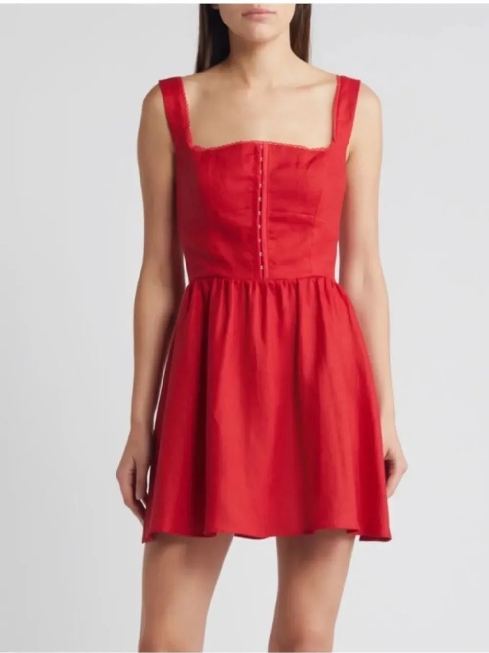 Reformation Sheri Fit & Flare Linen Minidress NWT